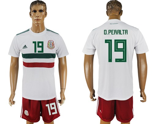 Mexico #19 O.Peralta Away Soccer Country Jersey